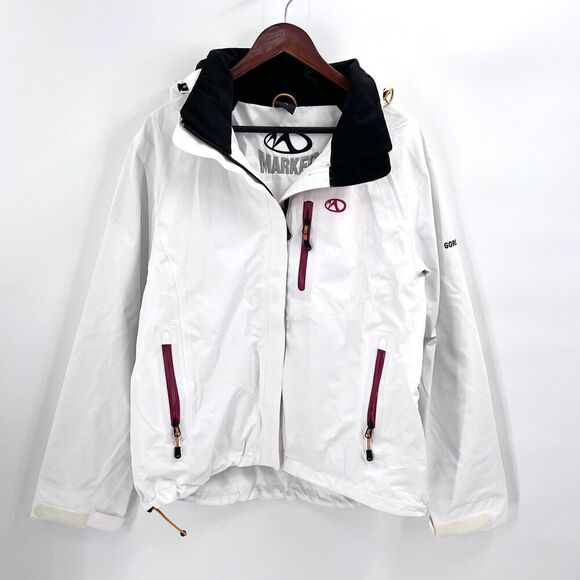 Marker Jackets & Blazers - Marker White Hooded Winter Gore-Tex Snowboarding Ski Jacket